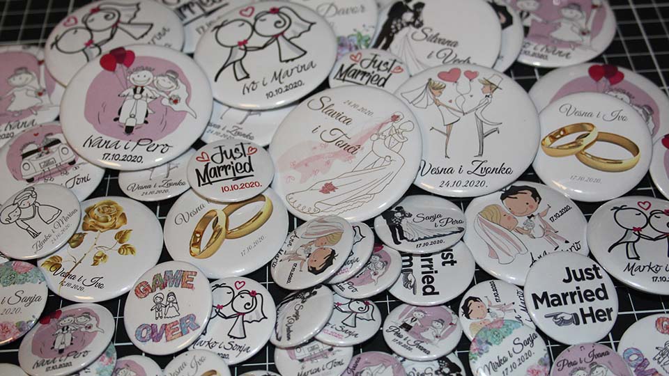 Bedževi za vjenčanja